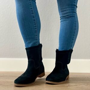 TOMS Laurel Suede Pull On Slouch Boots Black size 7.5
